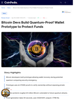 Bitcoin Devs Build Quantum-Proof Wallet Prototype to Protect Fund