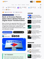 Bank of America Names Adam Dixon Global Head of Digital Asset Transformation