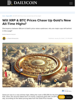 Will XRP & BTC Prices Chase Up Gold’s New All-Time Highs? - DailyCoin