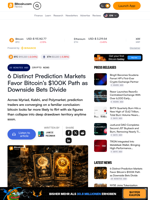 6 Distinct Prediction Markets Favor Bitcoin’s $100K Path as Downside Bets Divide – Crypto News Bitcoin News