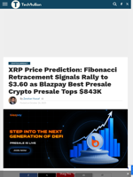 XRP Price Prediction: Fibonacci Retracement Signals Rally to $3.60 as Blazpay Best Presale Crypto Presale Tops $843K  - TechBullion