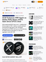 XLM Outpaces XRP Again as Stellar Rally Nears 100% Gain Since DTCC Deal