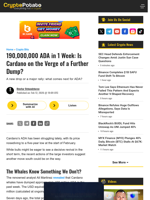 190,000,000 ADA in 1 Week: Is Cardano on the Verge of a Further Dump?