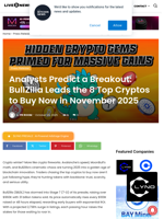 Analysts Predict a Breakout: BullZilla Leads the 8 Top Cryptos to Buy Now in November 2025 | Live Bitcoin News