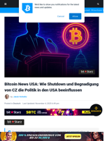 Bitcoin News USA: Wie Shutdown und Begnadigung von CZ die Politik in den USA beeinflussen | Bitcoinist.com