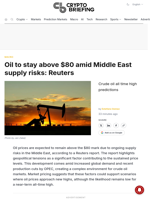 Oil to stay above $80 amid Middle East supply risks: Reuters