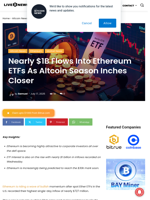 Nearly $1B Flows Into Ethereum ETFs As Altcoin Season Inches Closer | Live Bitcoin News