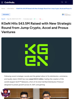 KGeN Hits $43.5M Raised with New Strategic Round from Jump Crypto, Accel and Prosus Ventures