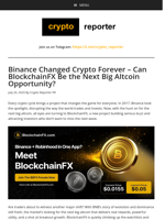 Binance Changed Crypto Forever - Can BlockchainFX Be the Next Big Altcoin Opportunity?