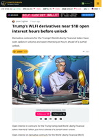 Trump’s WLFI Contracts See Trading Spike Ahead of Unlock