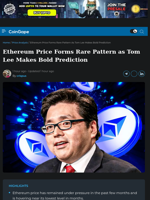 Ethereum Price Forms Rare Pattern as Tom Lee Makes Bold Prediction