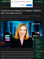 Crypto Lawyer Solana Co-Founder ‘Failed to Hire’ Now Joins Its DAT