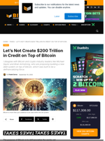 Let’s Not Create $200 Trillion In Credit On Top Of Bitcoin