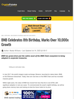 BNB Celebrates 8th Birthday, Marks Over 10,000x Growth