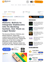 Historic: Bolivia to Integrate Stablecoins Into Its Banking System, Use Them as Legal Tender – Emerging Markets Bitcoin News