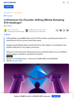 Ethereum Co-Founder Wilcke Moves $262 Million in ETH