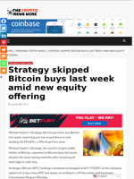 Strategy skipped Bitcoin buys last week amid new equity offering - The Crypto News Wire