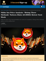 Shiba Inu Price Analysis: 'Rising Three Methods' Pattern Hints $0.00002 Retest Next Week
