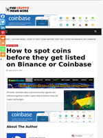 How to spot coins before they get listed on Binance or Coinbase - The Crypto News Wire