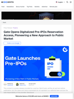 Gate Opens Digital Pre-IPOs Access: New Public Market Approach
