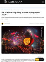 $3.3 Trillion Liquidity Wave Coming Up In 2026? - DailyCoin