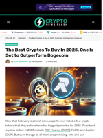 The Best Cryptos To Buy In 2025, One Is Set to Outperform Dogecoin - Crypto News Flash