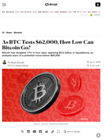 As BTC Tests $62,000, How Low Can Bitcoin Go? - Decrypt