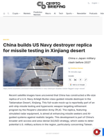 China builds US Navy destroyer replica for missile testing in Xinjiang desert