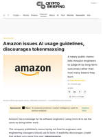 Amazon issues AI usage guidelines, discourages tokenmaxxing
