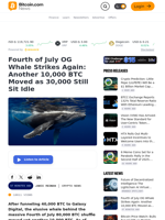 Fourth of July OG Whale Strikes Again: Another 10,000 BTC Moved as 30,000 Still Sit Idle – Crypto News Bitcoin News