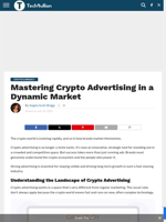 Mastering Crypto Advertising in a Dynamic Market  - TechBullion