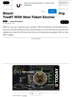 Beyond XRP: How XRPL Is Upgrading TradFi With New Token Escrow - U.Today