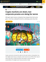 Crypto Treasury Plays Suffer: Here's How They Compare to Holding Spot