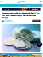 Dogecoin Price Just Broke A Regional High For The First Time This Year, Why A 300% Rally To $1 Is Possible