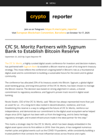 CfC St. Moritz Partners with Sygnum Bank to Establish Bitcoin Reserve