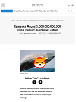 Someone Moved 3,000,000,000,000 Shiba Inu from Coinbase: Details