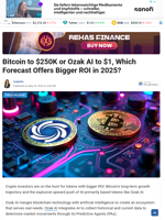 Bitcoin to $250K or Ozak AI to $1, Which Forecast Offers Bigger ROI in 2025?