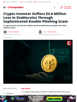 Investor Loses $2.6M in Stablecoins to Double Phishing Scam