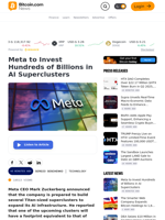 Meta to Invest Hundreds of Billions in AI Superclusters – Technology Bitcoin News