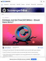Coinbase Got Fined €21 Million – Should Users Worry?