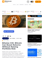 Bitwise CIO: Bitcoin Can Boost Returns Without Raising Portfolio Risk – Crypto News Bitcoin News