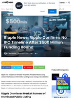 Ripple News: Ripple Confirms No IPO Timeline After $500 Million Funding Round | Live Bitcoin News