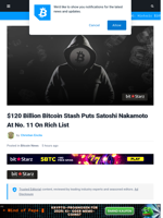 $120 Billion Bitcoin Stash Puts Satoshi Nakamoto At No. 11 On Rich List