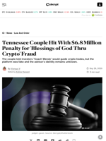 Tennessee Couple Hit With $6.8 Million Penalty for 'Blessings of God Thru Crypto' Fraud - Decrypt