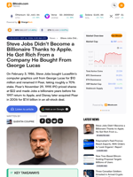 Steve Jobs Didn't Become a Billionaire Thanks to Apple. He Got Rich From a Company He Bought From George Lucas