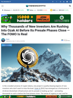 Why Thousands of New Investors Are Rushing Into Ozak AI Before Its Presale Phases Close — The FOMO Is Real