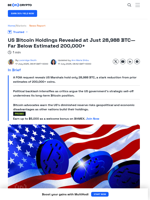 How Much Bitcoin Does US Government Hold?