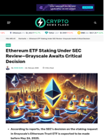 Ethereum ETF Staking Under SEC Review—Grayscale Awaits Critical Decision