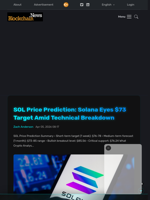 SOL Price Prediction: Solana Eyes $73 Target Amid Technical Breakdown - Blockchain.News