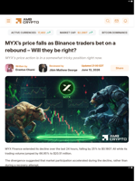 MYX's price falls as Binance traders bet on a rebound – Will they be right? - AMBCrypto